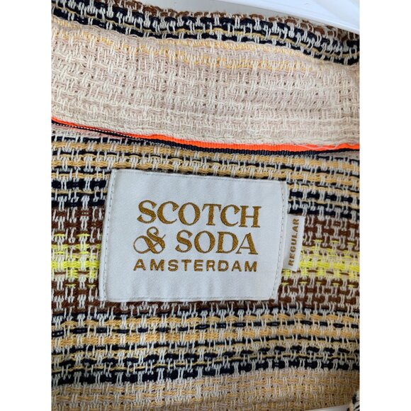 Rare Scotch & Soda Over Shirt Cotton Stripe Button-Up Textured Neutral RDD10671 - Picture 5 of 8